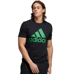 Men's adidas Classic Badge of Sport Tee -Deals Adidas Store 2592871 Black Vivid Green