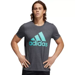 Men's adidas Classic Badge of Sport Tee -Deals Adidas Store 2592871 Dark Gray Heather Mint