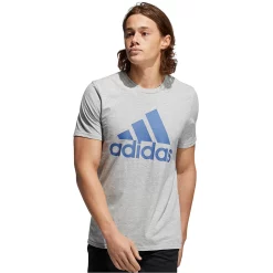 Men's adidas Classic Badge of Sport Tee -Deals Adidas Store 2592871 Gray Heather Crew Blue