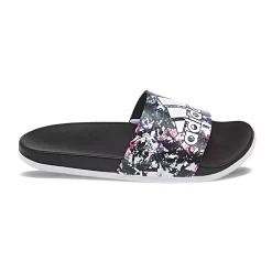 Adidas adilette Cloudfoam Women's Slide Sandals -Deals Adidas Store 2891253 Black White Print Logo