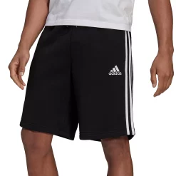 Men's adidas 3-Stripe Fleece Shorts -Deals Adidas Store 4486228 Black White