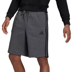 Men's adidas 3-Stripe Fleece Shorts -Deals Adidas Store 4486228 Dark Gray Black