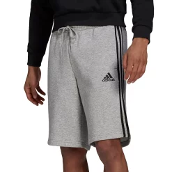 Men's adidas 3-Stripe Fleece Shorts -Deals Adidas Store 4486228 Medium Gray Black