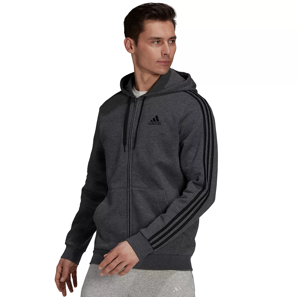 Men's adidas Essential Full-Zip Fleece Hoodie 4 Men's adidas Essential Full-Zip Fleece Hoodie - Image 2
