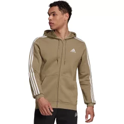 Men's adidas Essential Full-Zip Fleece Hoodie 20 Men's adidas Essential Full-Zip Fleece Hoodie -Deals Adidas Store 4883022 Orbit Green White