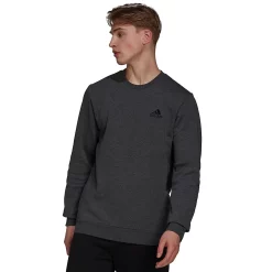 Big & Tall adidas Feel Cozy Fleece Sweatshirt -Deals Adidas Store 5097481 Dark Gray Black