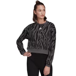 Women's adidas Tiger Print Sweatshirt -Deals Adidas Store 5125914 Black Gray