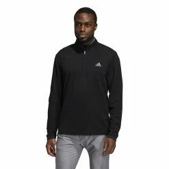 Men's adidas 3-Stripes Quarter-Zip Pullover Top -Deals Adidas Store 5535416 Black