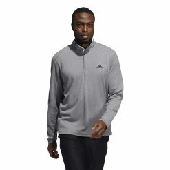 Men's adidas 3-Stripes Quarter-Zip Pullover Top -Deals Adidas Store 5535416 Gray Three