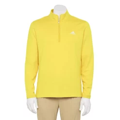 Men's adidas 3-Stripes Quarter-Zip Pullover Top -Deals Adidas Store 5535416 Impact Yellow