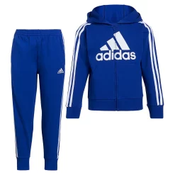 Boys 4-7 adidas French Terry Logo Graphic Hoodie & Jogger Pants Set -Deals Adidas Store 5565367 Blue