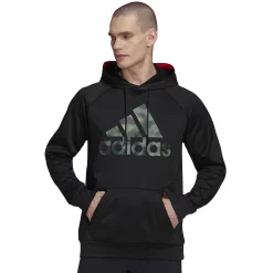 Men's adidas AEROREADY Game and Go Camo Logo Fleece Hoodie