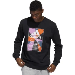 Men's adidas Graphic Fleece Sweatshirt -Deals Adidas Store 5649880 Black