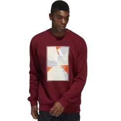 Men's adidas Graphic Fleece Sweatshirt -Deals Adidas Store 5649880 Collegiate Burgundy