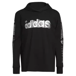 Boys 8-20 adidas Exit Game On Hooded Tee -Deals Adidas Store 5678668 Black W Silver