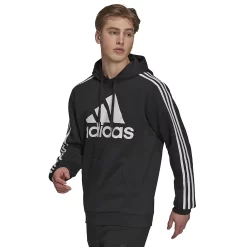 Men's adidas Essential Big Logo Fleece Hoodie 12 Men's adidas Essential Big Logo Fleece Hoodie -Deals Adidas Store 6142188 Black White
