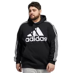 Big & Tall adidas Essential 3-Stripes Badge of Sport Hoodie -Deals Adidas Store 6142597 Black White