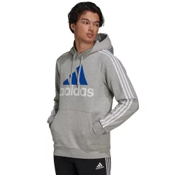 Big & Tall adidas Essential 3-Stripes Badge of Sport Hoodie -Deals Adidas Store 6142597 Gray White